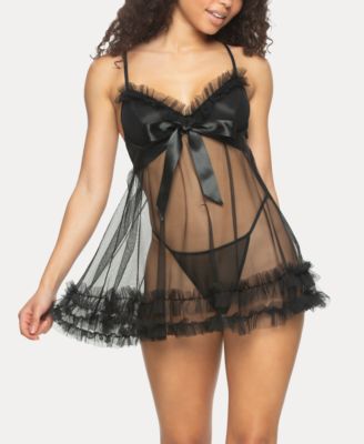 Jezebel - Veil Tulle Ruffle Babydoll Set