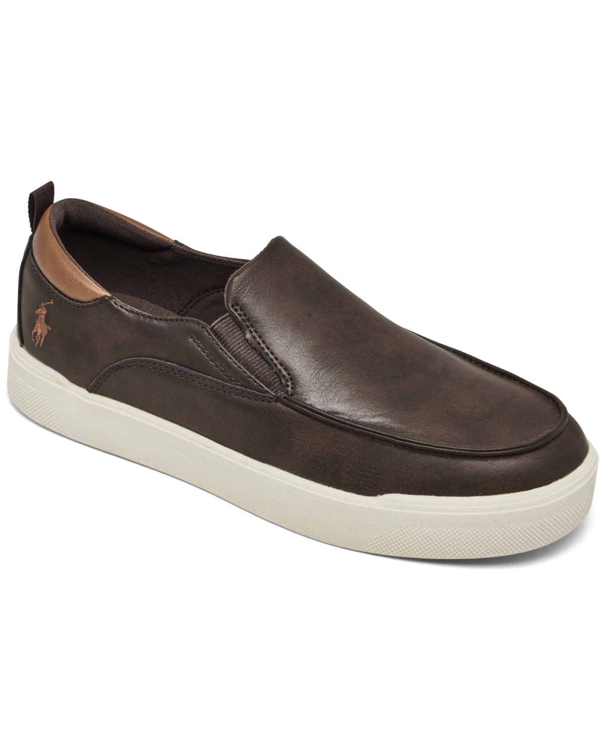 Polo Ralph Lauren Big Kids Filip Slip-on Casual Sneakers From Finish Line In Chocolate