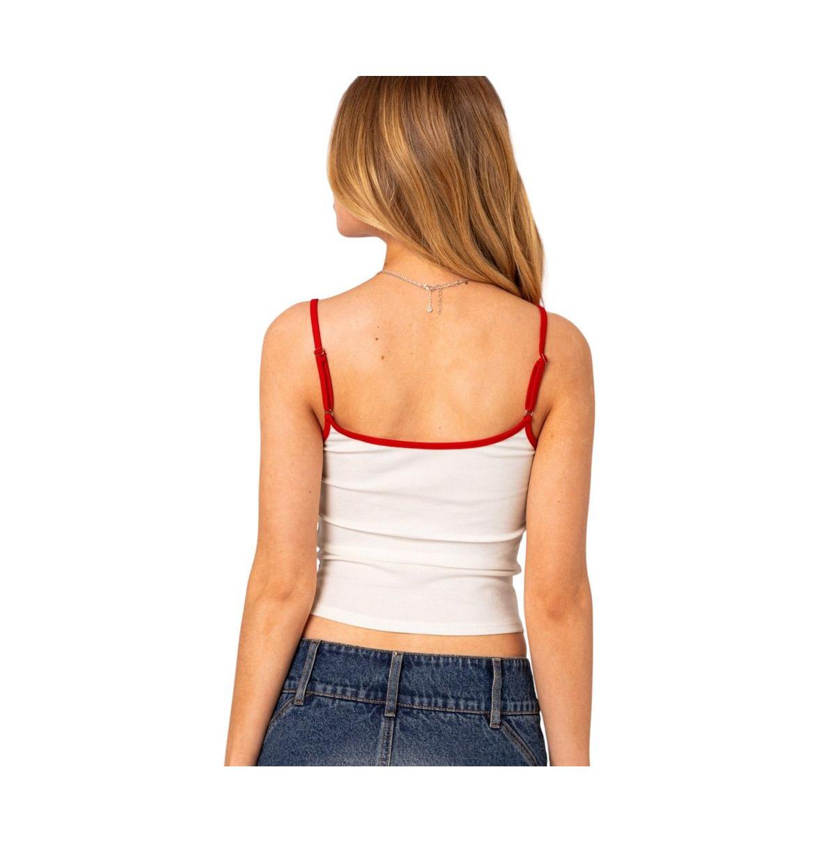 Edikted Women's La Lover rhinestone tank top