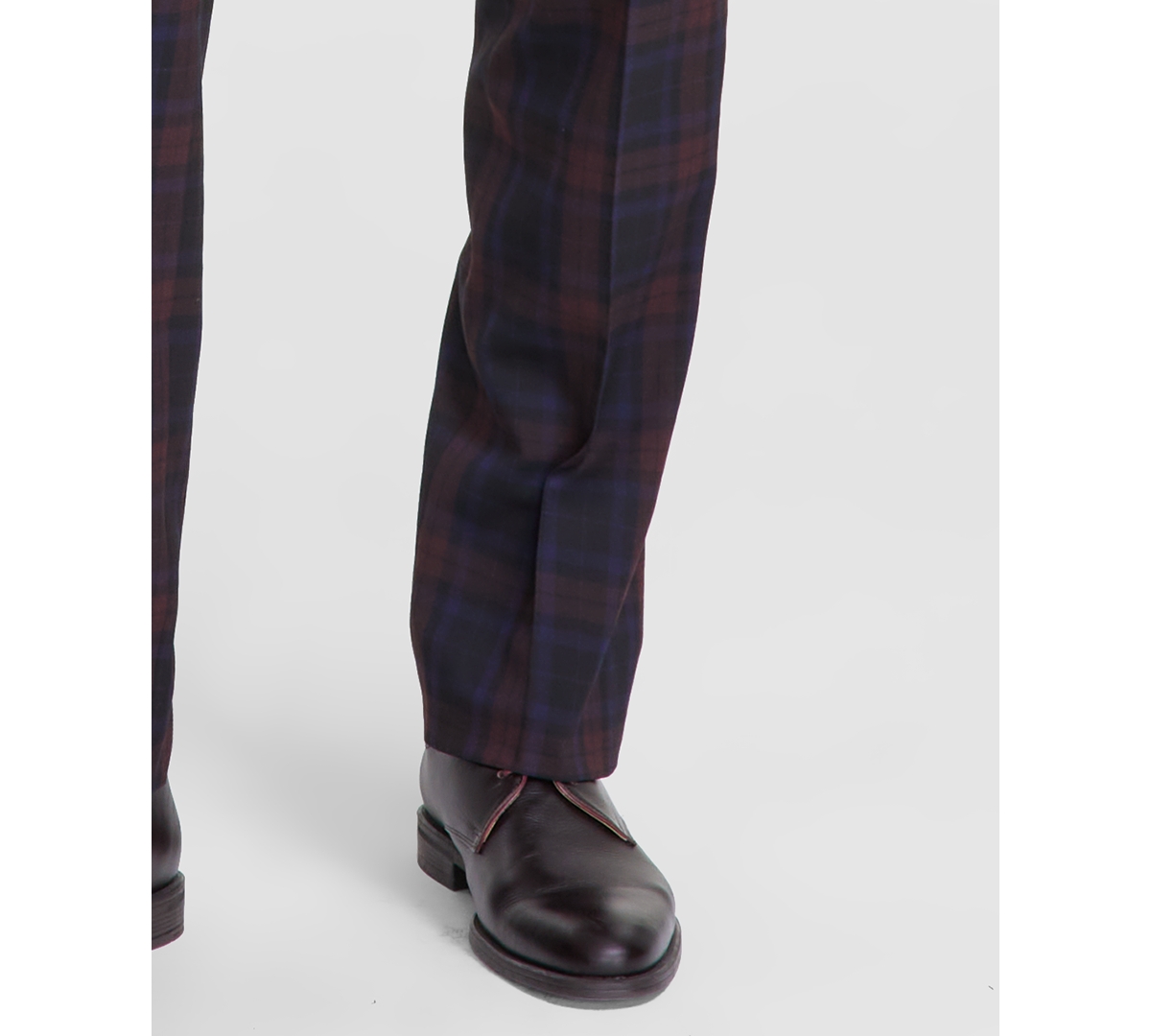 Tayion Collection Men's Classic-Fit Plaid Suit Pants -burgundy