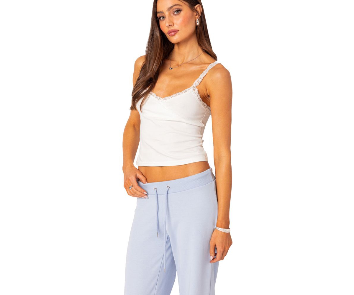 Edikted Women's Amilia Lace Trim Tank Top