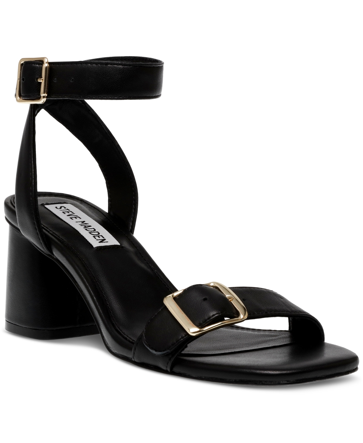 Steve Madden Women's Mindi Block-heel City Sandals In Black
