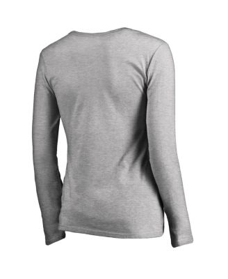 Women's Ash Wisconsin Badgers Victory Script Long Sleeve T-shirt