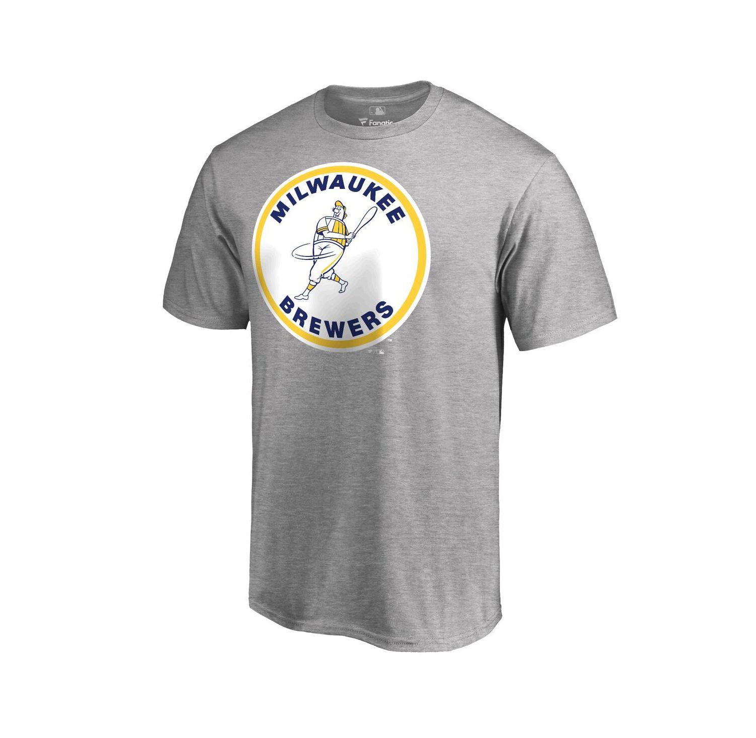 Men's Ash Milwaukee Brewers Cooperstown Collection Forbes T-shirt