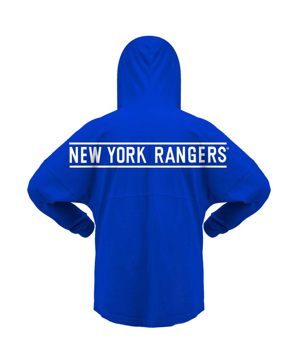 Fanatics Branded Blue New York Rangers Jersey Lace-up V-neck Long Sleeve Hoodie T-shirt In Blue