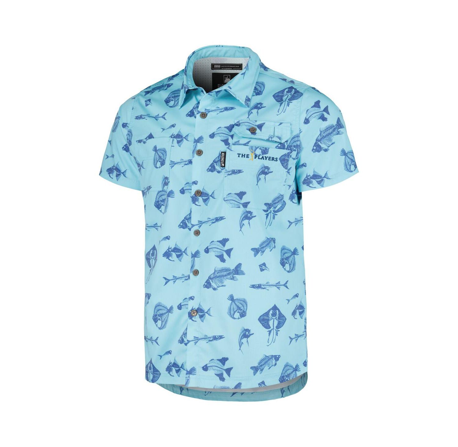 Men's Blue THE PLAYERS Fishing Tri-Blend Button-Up Shirt
