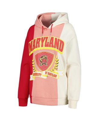 Women's Red Maryland Terrapins Hall of Fame Colorblock Pullover Hoodie