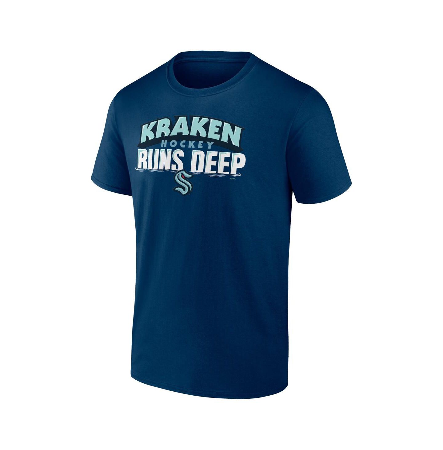 Мужская футболка Fanatics Deep Sea Blue Seattle Kraken Local — фото 3