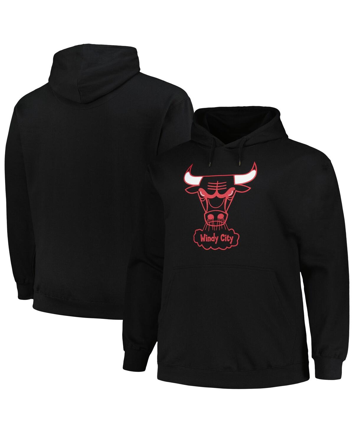 Shop Mitchell & Ness Men's  Black Chicago Bulls Hardwood Classics Big And Tall Pullover Hoodie