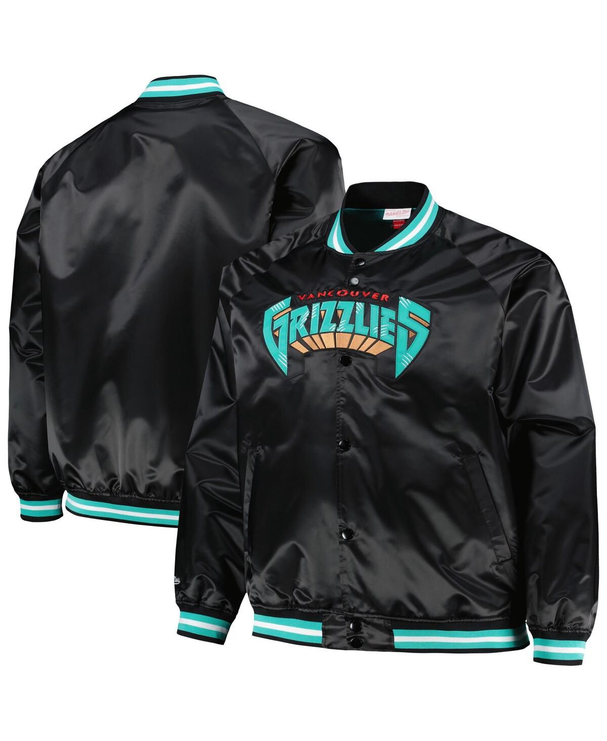 Мужская черная куртка Vancouver Grizzlies Big and Tall Hardwood Classics с атласным регланом на молнии от Wordmark
