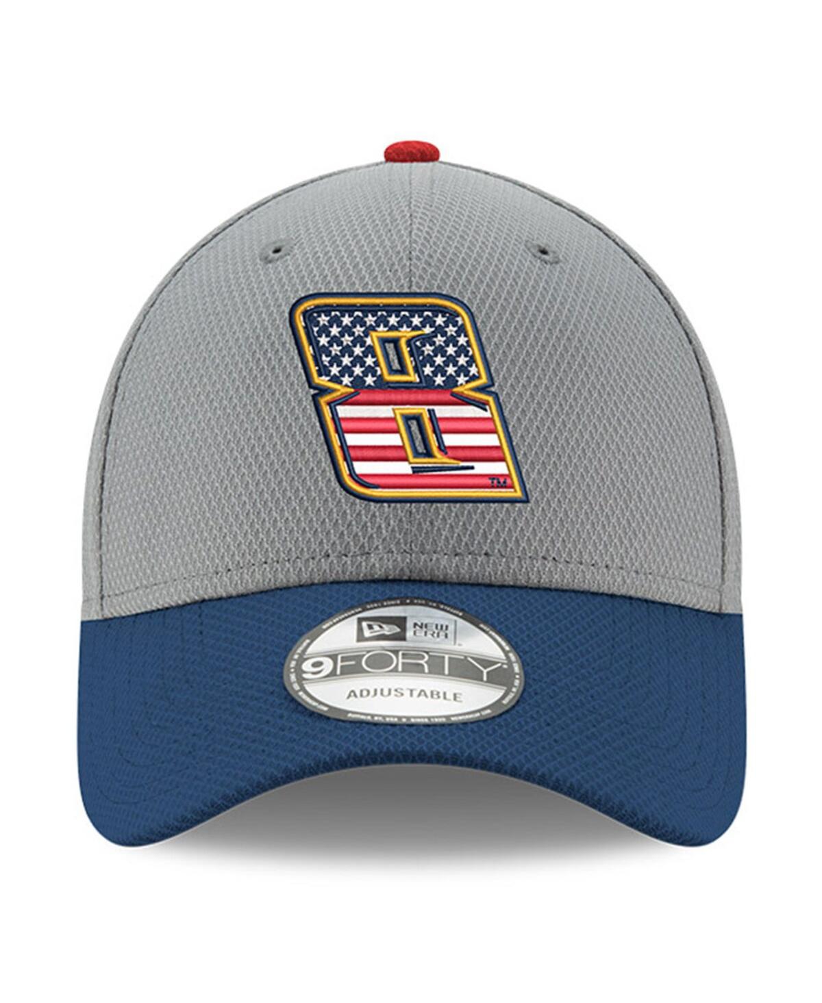 NEW ERA MEN'S NEW ERA GRAY, NAVY KYLE BUSCH SALUTE 9FORTY ADJUSTABLE HAT 