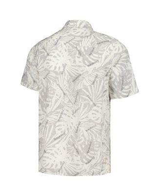 Men's Cream Cincinnati Bengals Sand Washed Monstera Print Party Button-Up Shirt