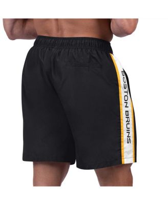 Men's Black Boston Bruins Streamline Volley Swim Trunks