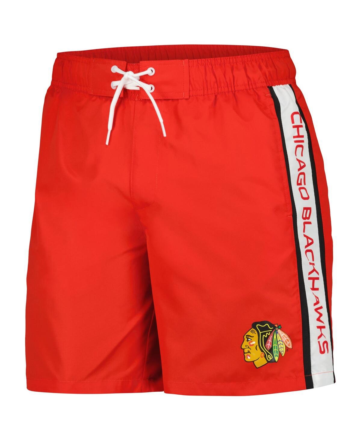 G-iii Sports By Carl Banks Men's  Red Chicago Blackhawks Streamline Volley Swim Trunks In Red