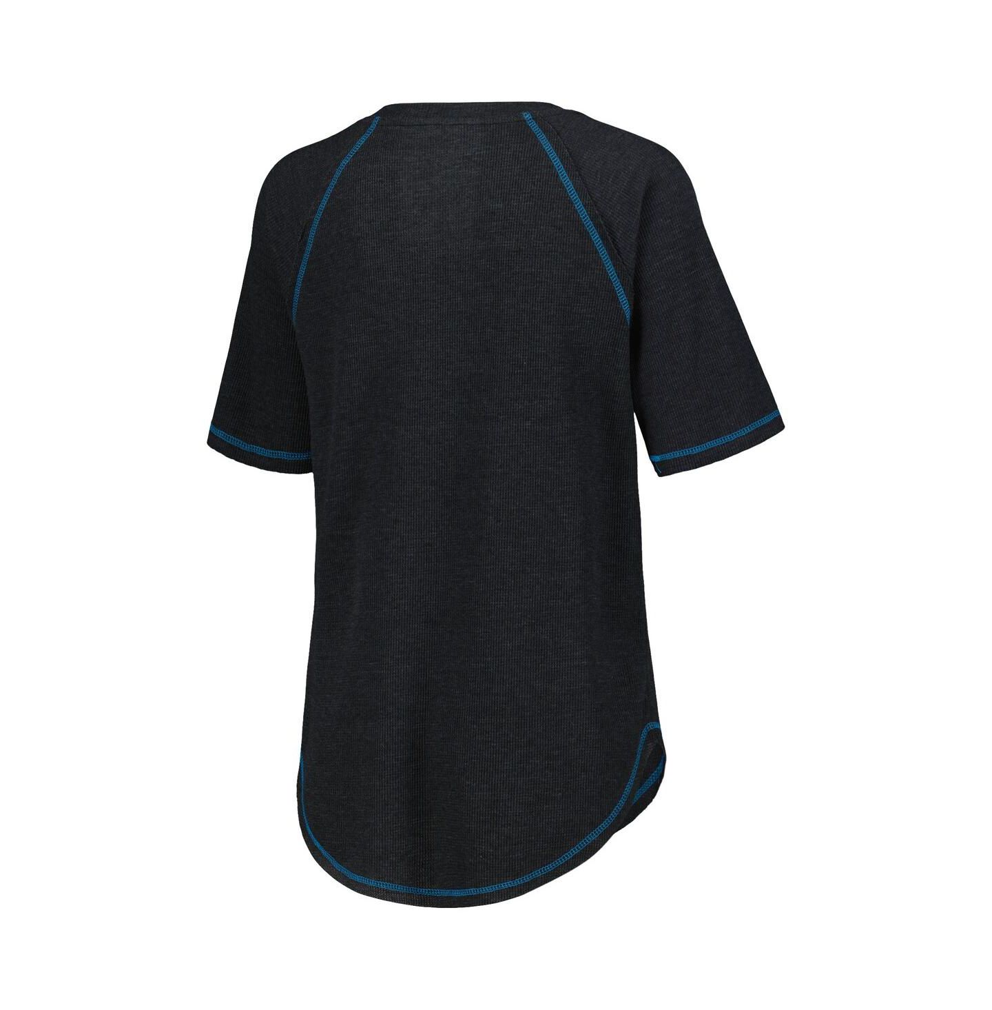 Женский топ G-III 4Her by Carl Banks Black Distressed Ross Chastain Ball Chase Tri-Blend Thermal Raglan — фото 2