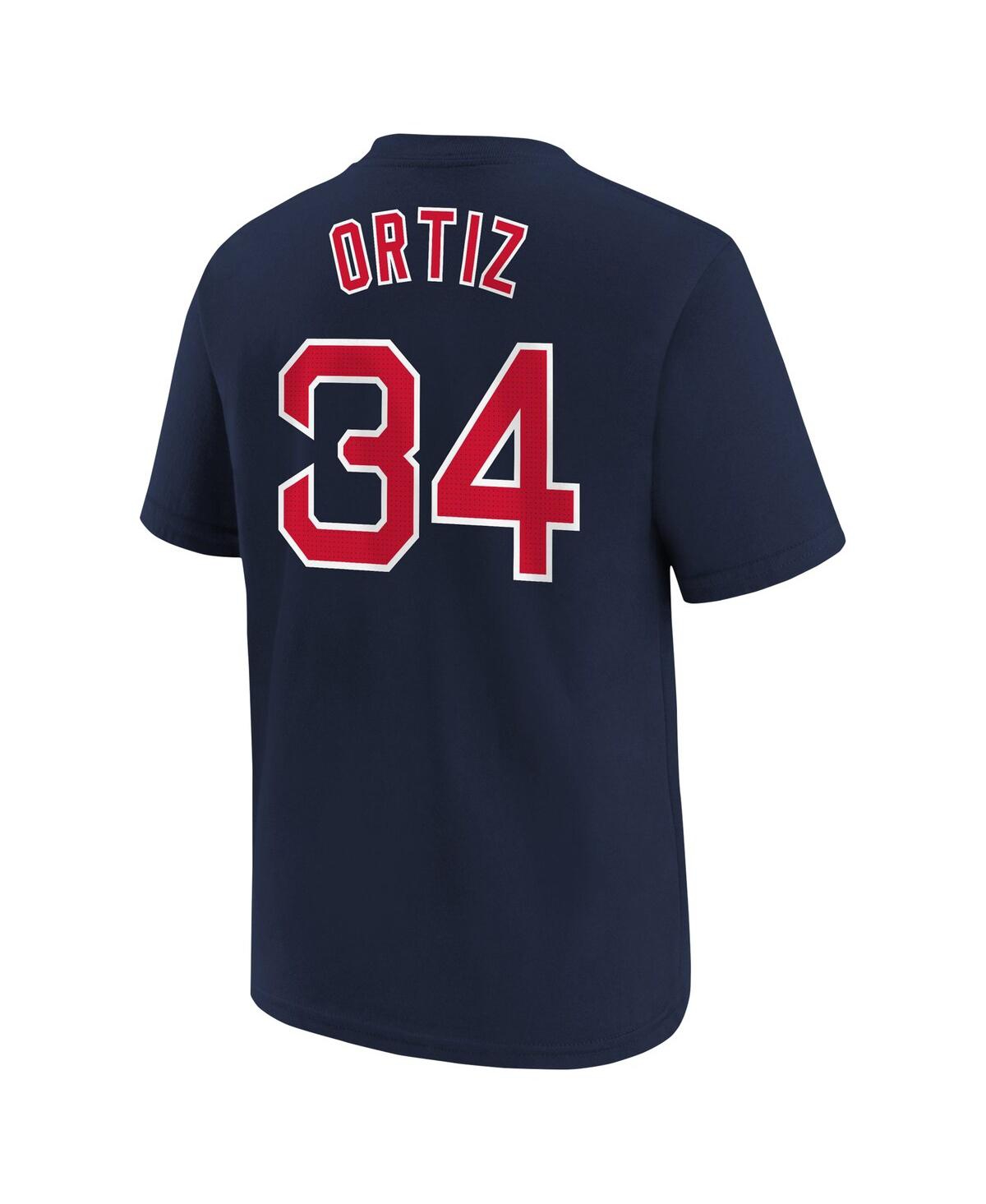 Nike Big Boys  David Ortiz Navy Boston Red Sox Home Player Name And Number T-shirt In Navy