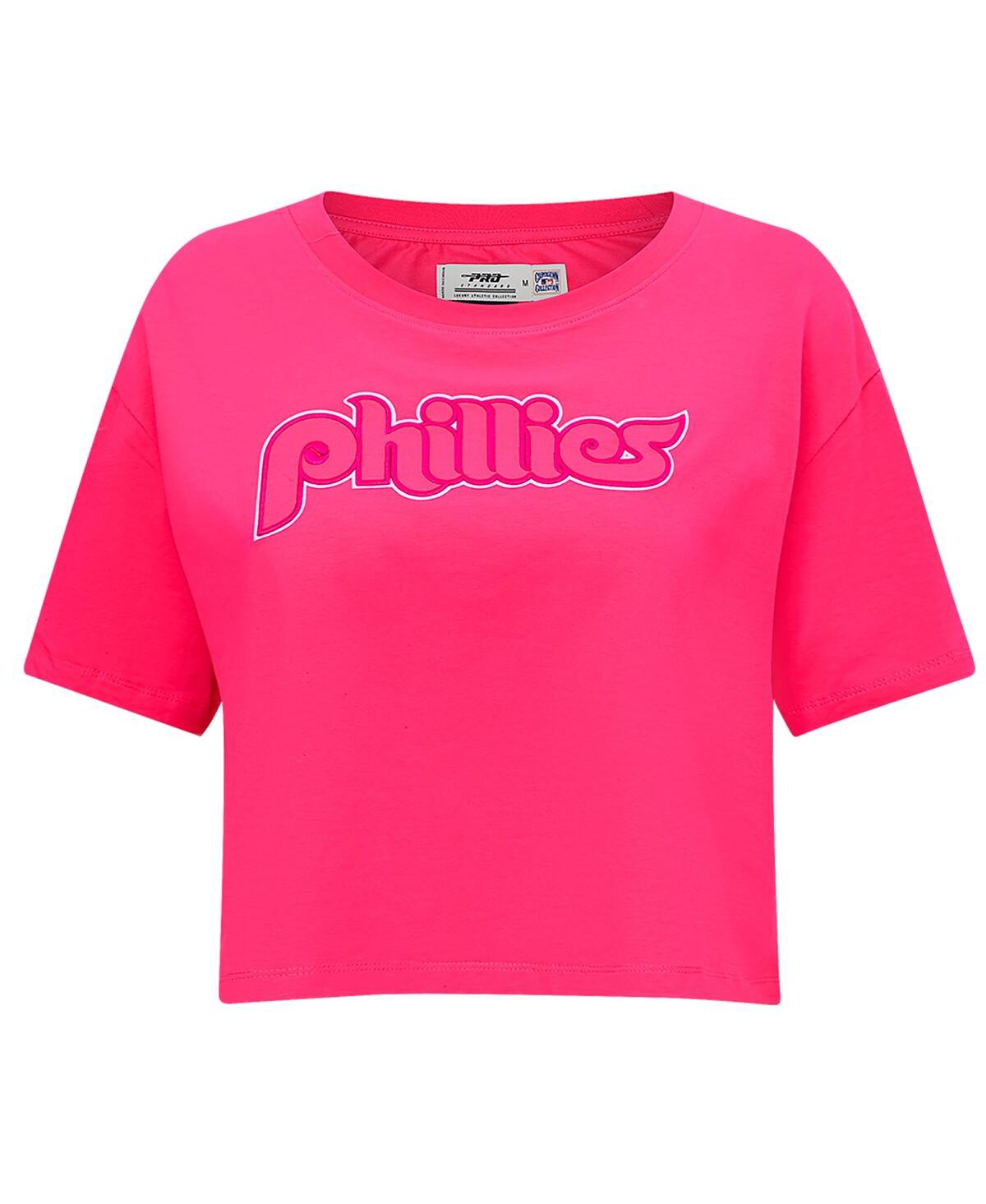 Shop Pro Standard Women's  Pink Philadelphia Phillies Triple Pink Boxy Cropped T-shirt