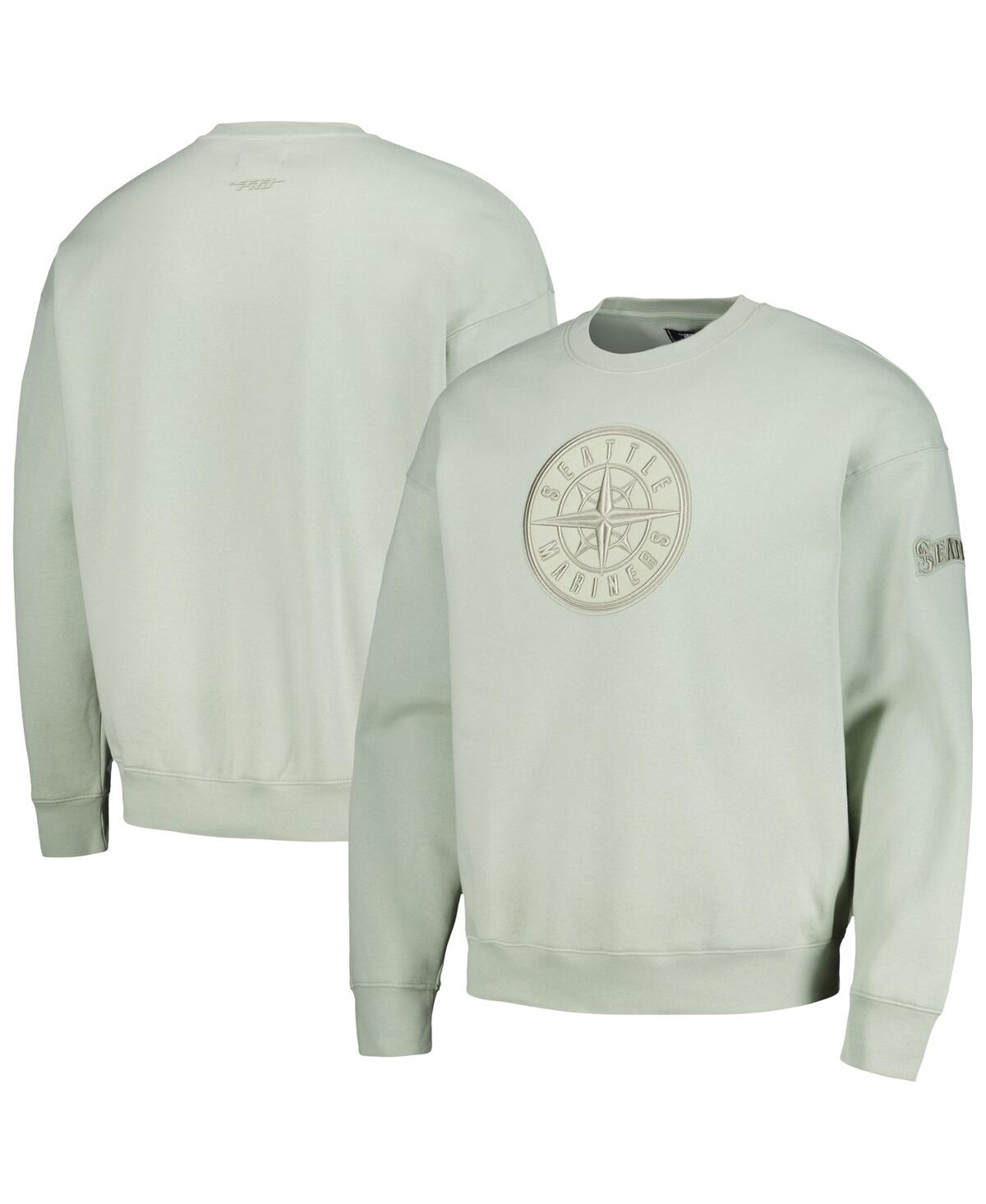 Shop Pro Standard Men's  Green Seattle Mariners Neutral Drop Shoulder Pullover Sweatshirt