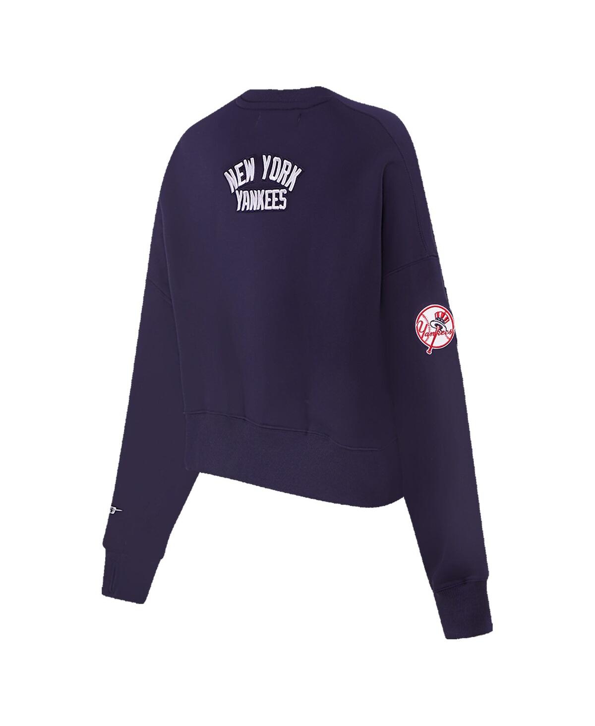 Shop Pro Standard Women's  Navy New York Yankees Painted Sky Pullover Sweatshirt