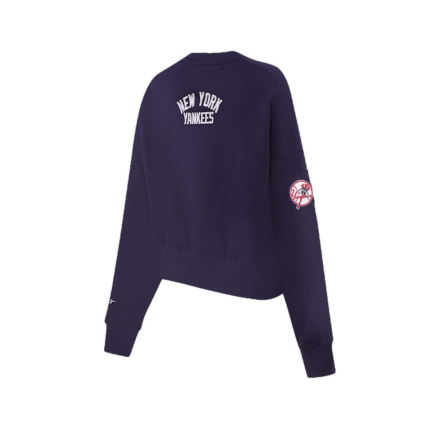 Women's Navy New York Yankees Painted Sky Pullover Sweatshirt