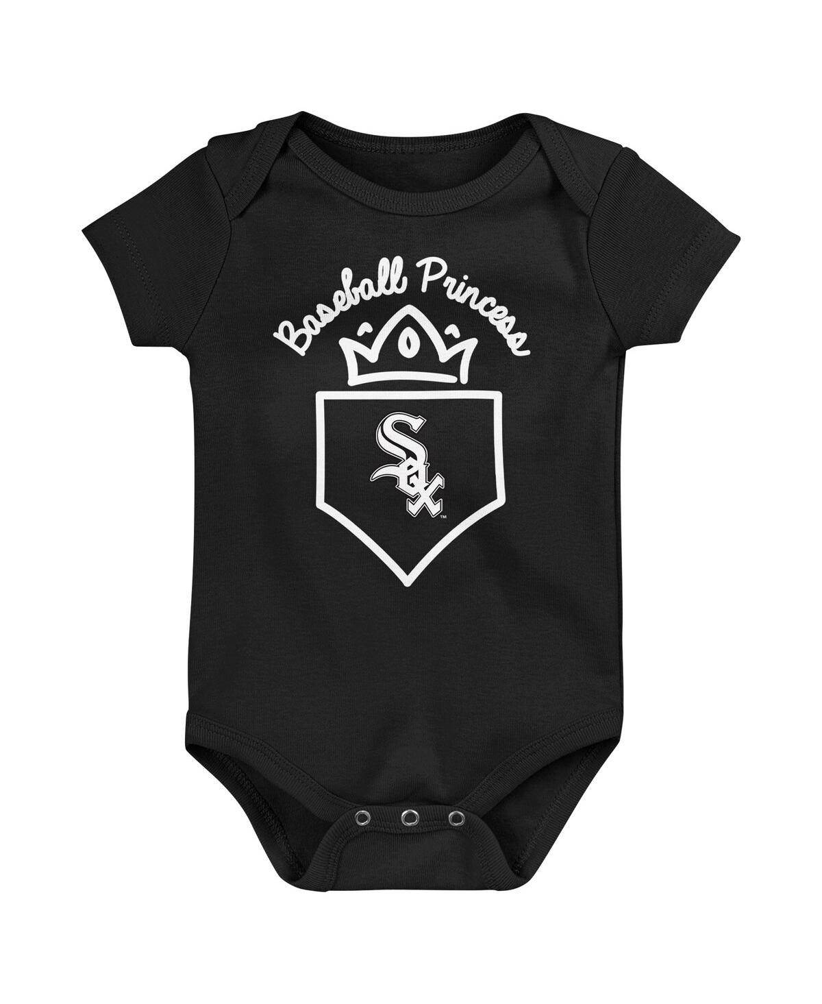 Outerstuff Baby Boys And Girls  Chicago White Sox 3-pack Home Run Bodysuit Set In White,black,pink