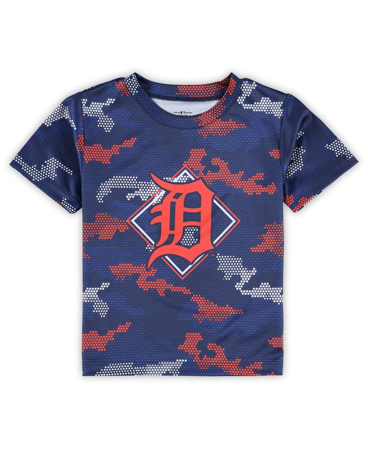 Toddler Boys and Girls FanaticsDetroit Tigers Field Ball T-shirt and Shorts Set - Navy