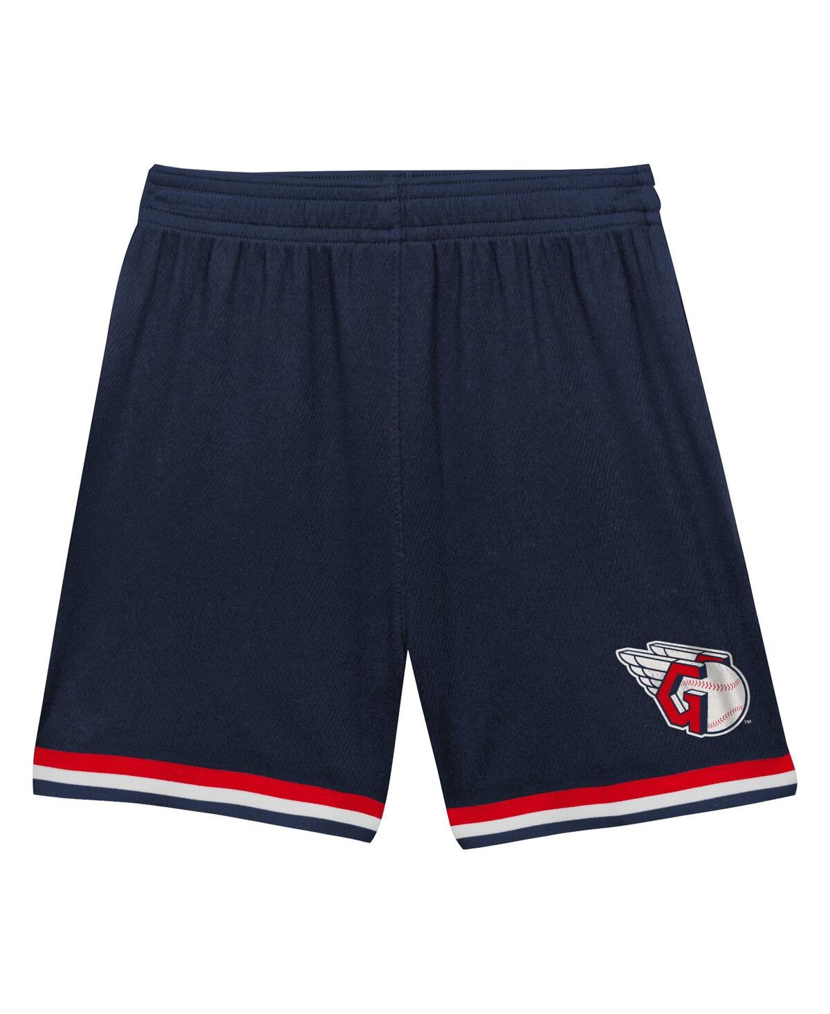 Outerstuff Toddler Boys And Girls Fanatics Navy Cleveland Guardians Field Ball T-shirt And Shorts Set In Navy