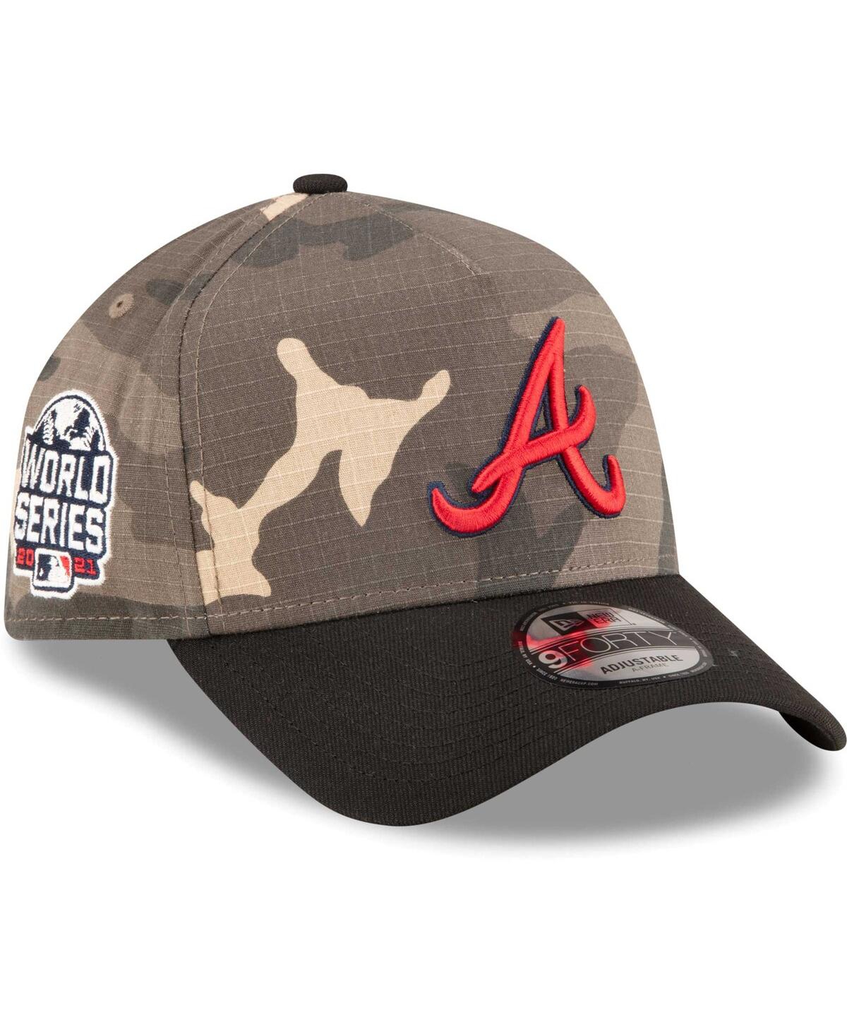New Era Men's  Atlanta Braves Camo Crown A-frame 9forty Adjustable Hat