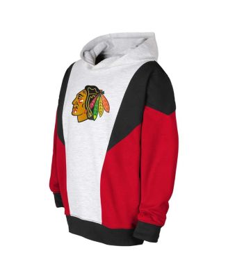 Big Boys Ash, Black Chicago Blackhawks Champion League Fleece Pullover Hoodie