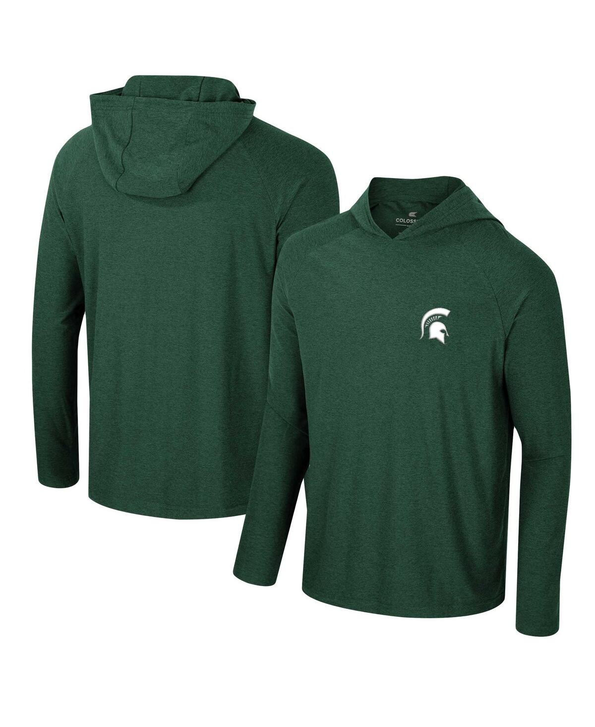 Men's Colosseum Green Michigan State Spartans Cloud Jersey Raglan Long Sleeve Hoodie T-shirt - Green
