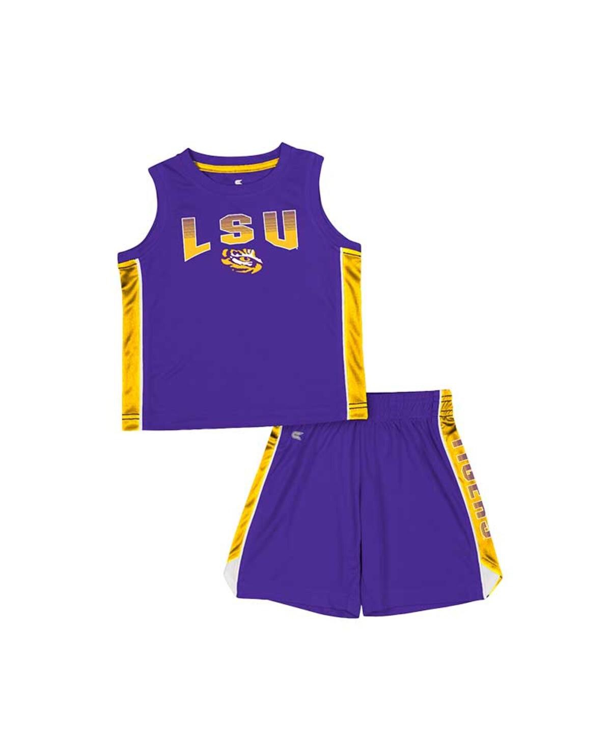 Colosseum Babies' Toddler Boys And Girls  Purple Lsu Tigers Vecna Tank Top And Shorts Set