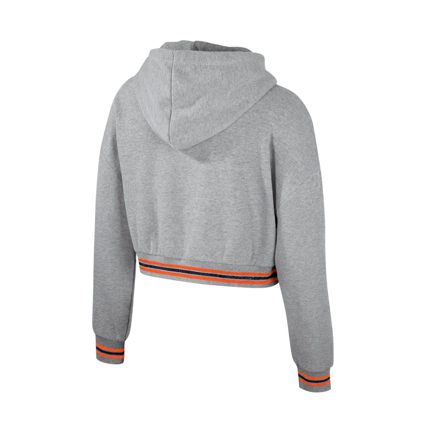 Женское худи The Wild Collective Heather Gray Auburn Tigers Cropped Shimmer Pullover — фото 3