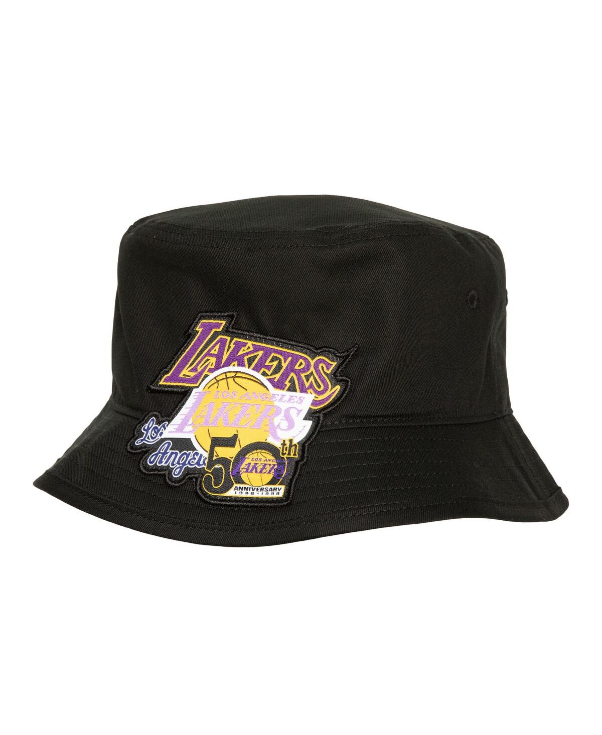 Shop Mitchell & Ness Men's  Black Los Angeles Lakers 50th Anniversary Bucket Hat