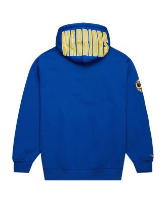 Men's Royal Distressed Golden State Warriors Team OG 2.0 Vintage-Like Logo Fleece Pullover Hoodie