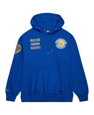 Men's Royal Distressed Golden State Warriors Team OG 2.0 Vintage-Like Logo Fleece Pullover Hoodie
