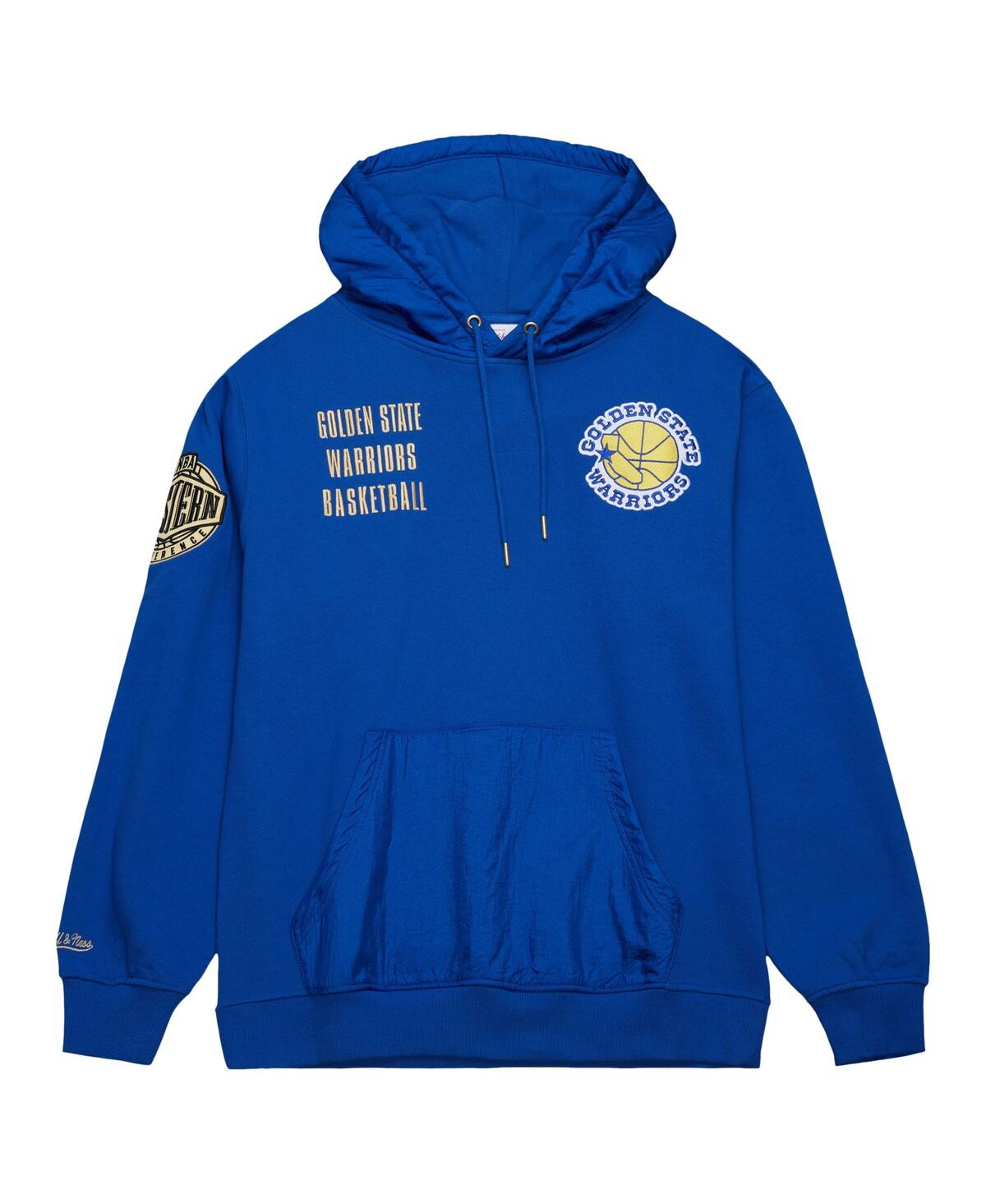 Mitchell & Ness Men's  Royal Distressed Golden State Warriors Team Og 2.0 Vintage-like Logo Fleece Pu In Royal