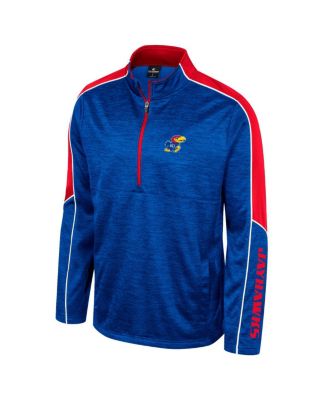 Men's Royal Kansas Jayhawks Marled Half-Zip Jacket