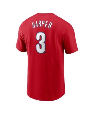 Men's Bryce Harper Red Philadelphia Phillies Fuse Name and Number T-shirt