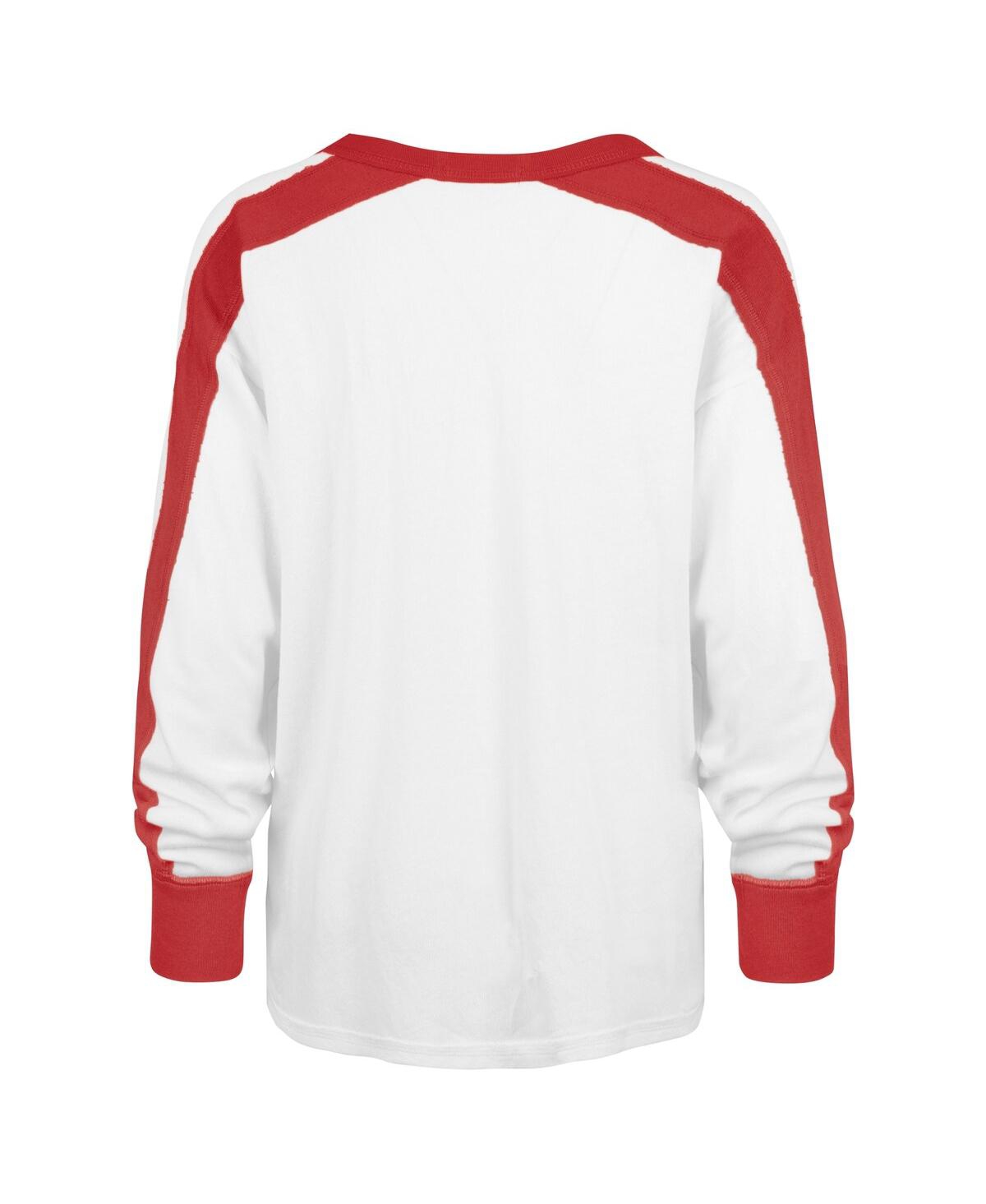 Shop 47 Brand Women's ' White Distressed Ohio State Buckeyes Premier Caribou Long Sleeve T-shirt