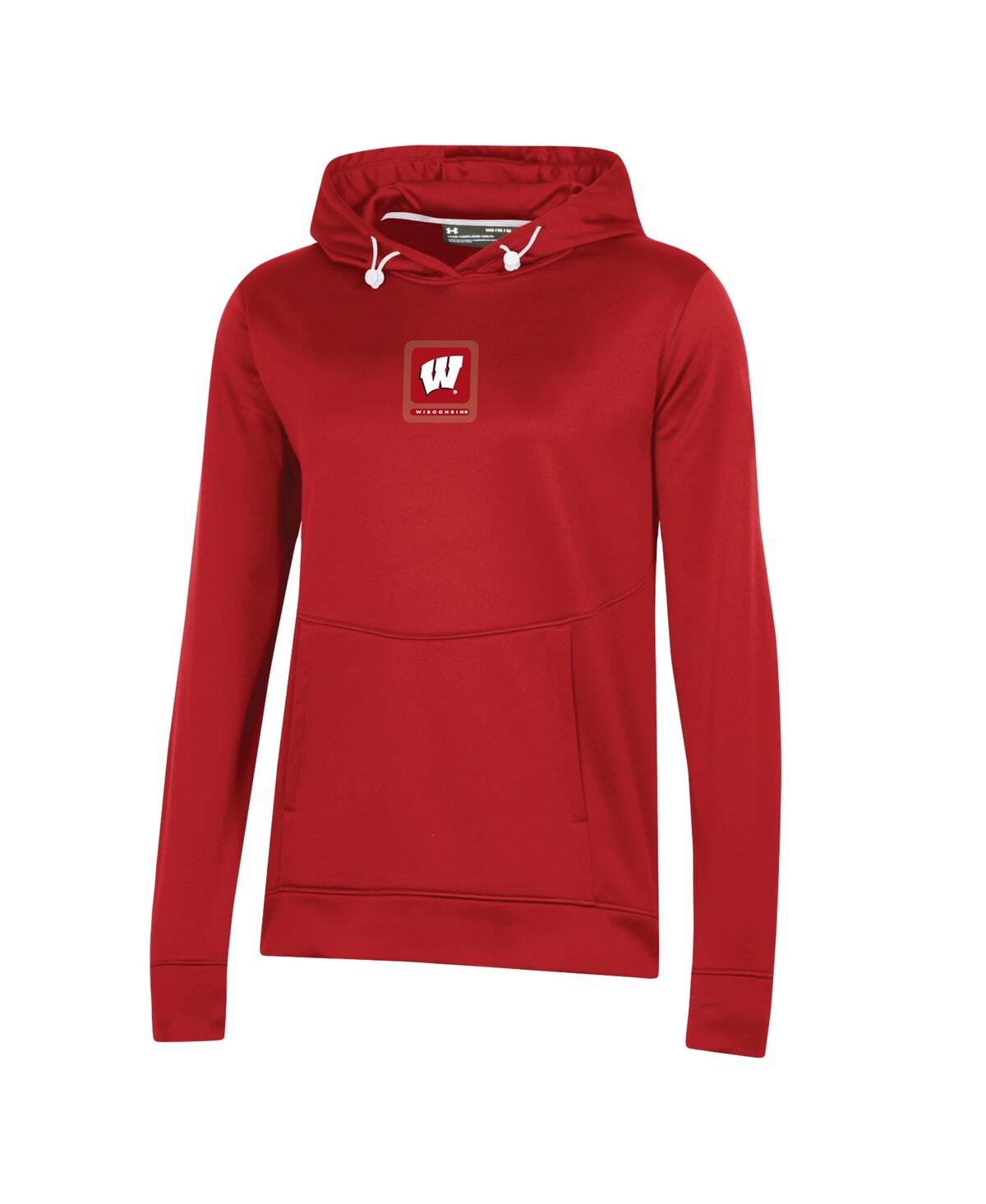 Shop Under Armour Women's  Red Wisconsin Badgers 2023 Sideline Performance Pullover Hoodie
