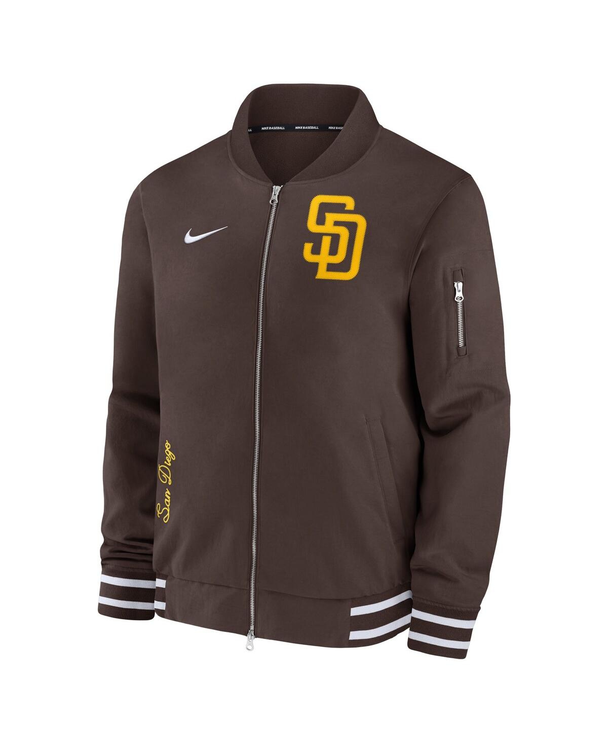 Men's NikeSan Diego Padres Authentic Collection Full-Zip Bomber Jacket - Brown