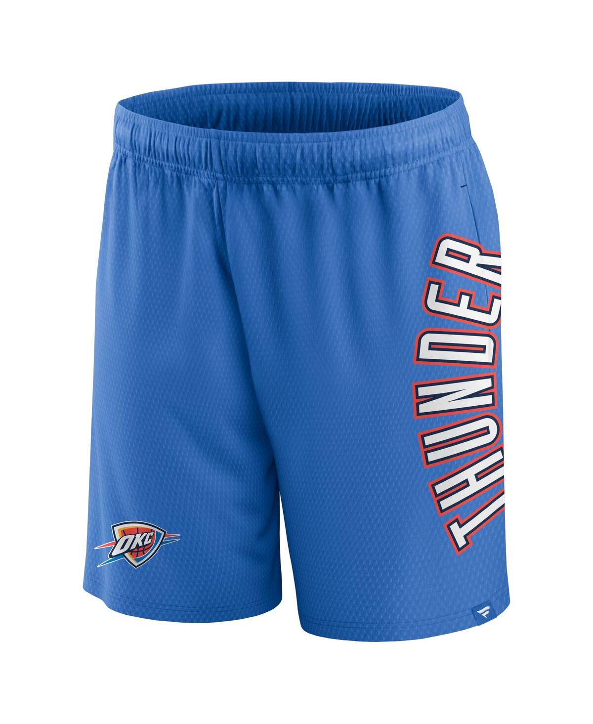 Shop Fanatics Men's  Blue Oklahoma City Thunder Post Up Mesh Shorts