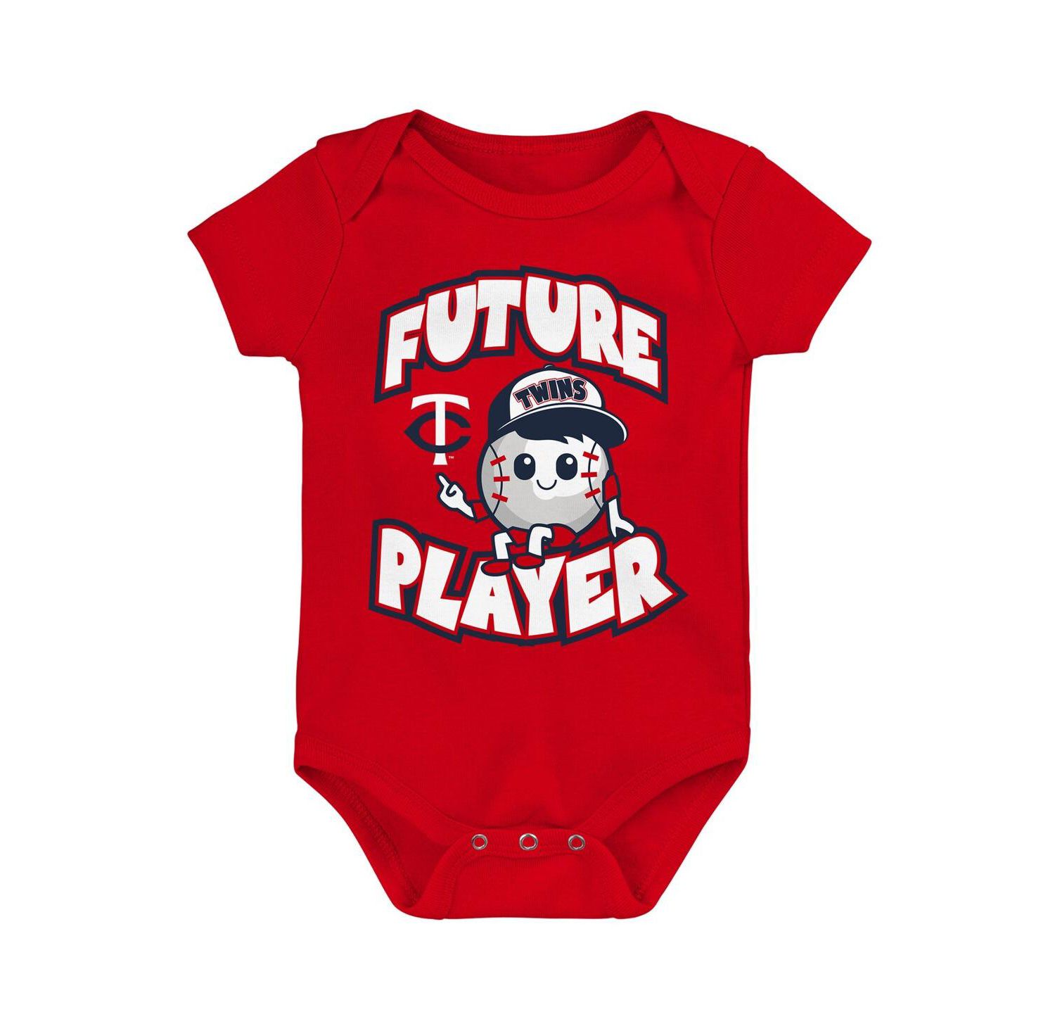 Baby Boys and Girls Navy, Red, White Minnesota Twins Minor League Player Three-Pack Bodysuit Set