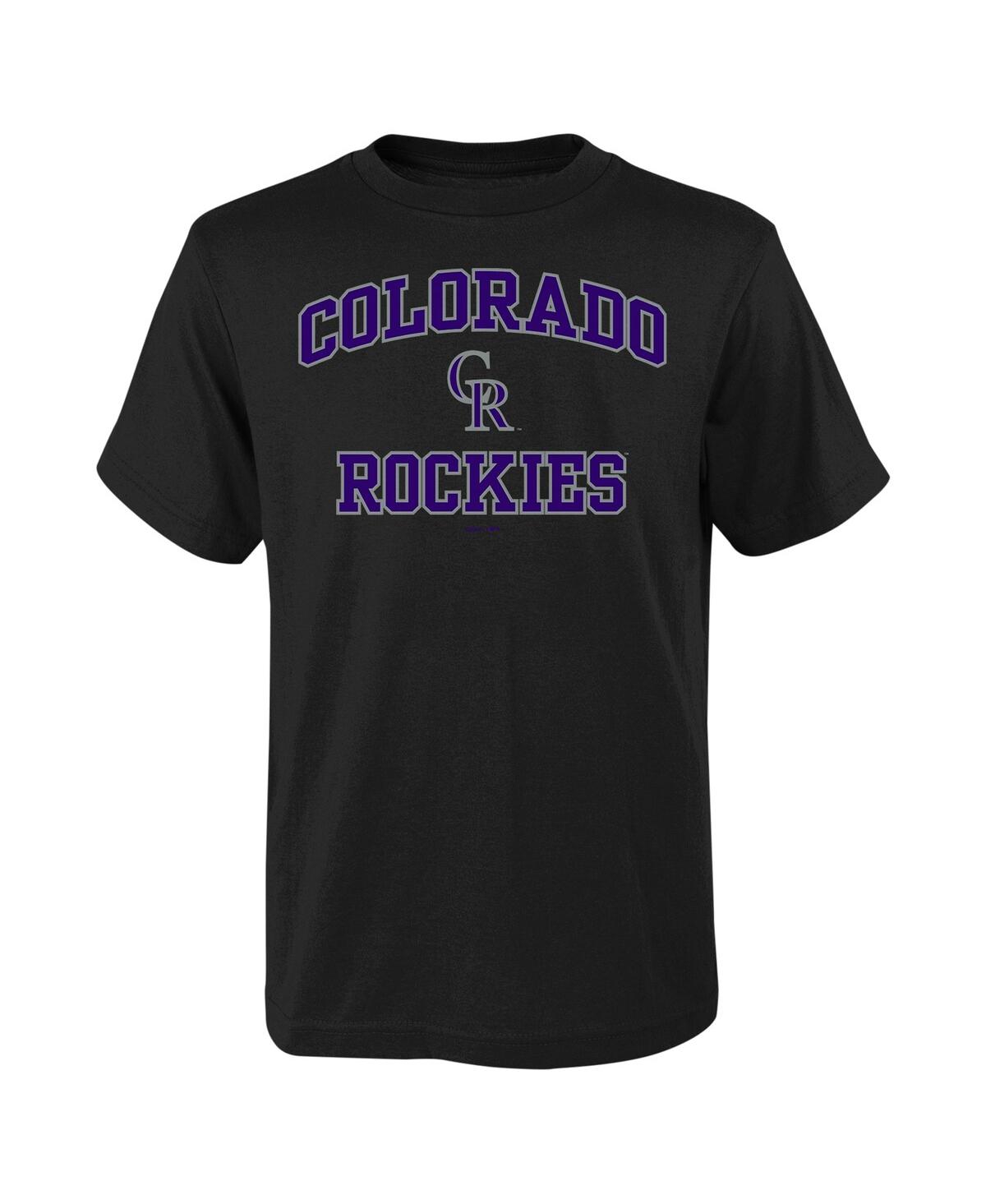 Outerstuff Kids' Big Boys Fanatics Black Colorado Rockies Heart & Soul T-shirt