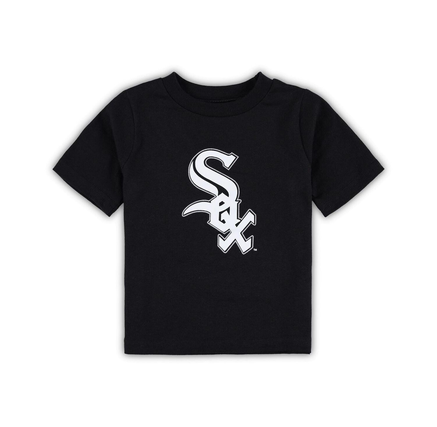 Baby Boys and Girls Black Chicago White Sox Team Crew Primary Logo T-shirt