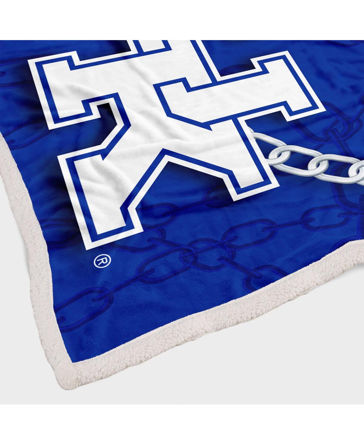 Shop Pegasus Home Fashions Kentucky Wildcats 60'' X 80'' Fan Chain Flannel Sherpa Blanket In Blue