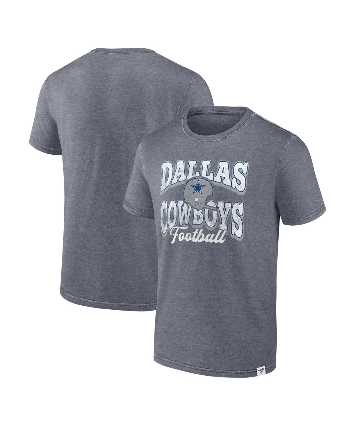 Shop Fanatics Men's  Heather Navy Distressed Dallas Cowboys Force Out T-shirt