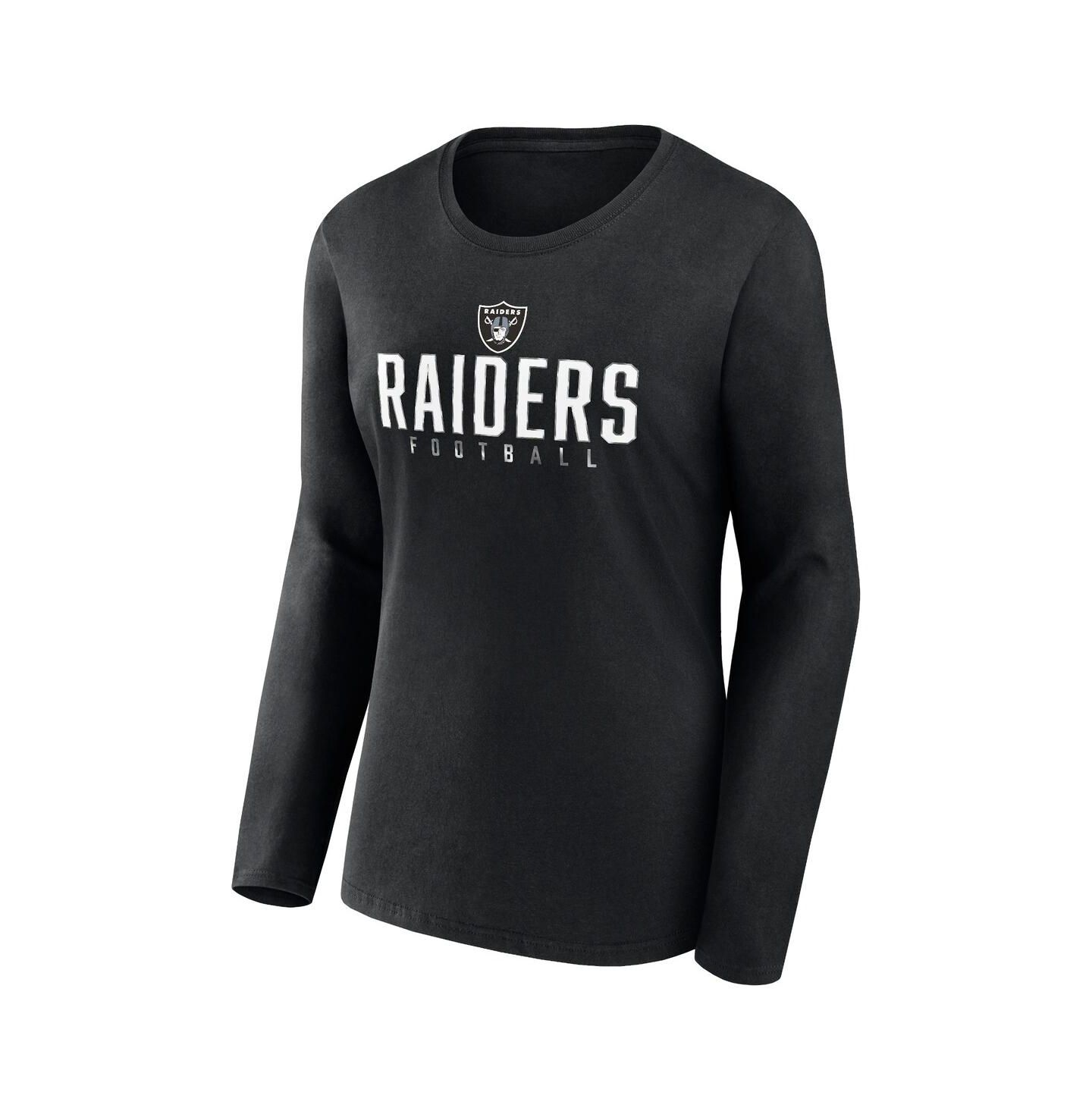 Женская футболка Fanatics Black Las Vegas Raiders Plus Size Foiled Play Long Sleeve — фото 2