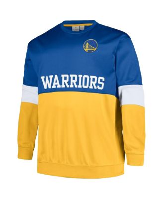 Men's Royal, Gold Golden State Warriors Big and Tall Split Pullover Sweatshirt