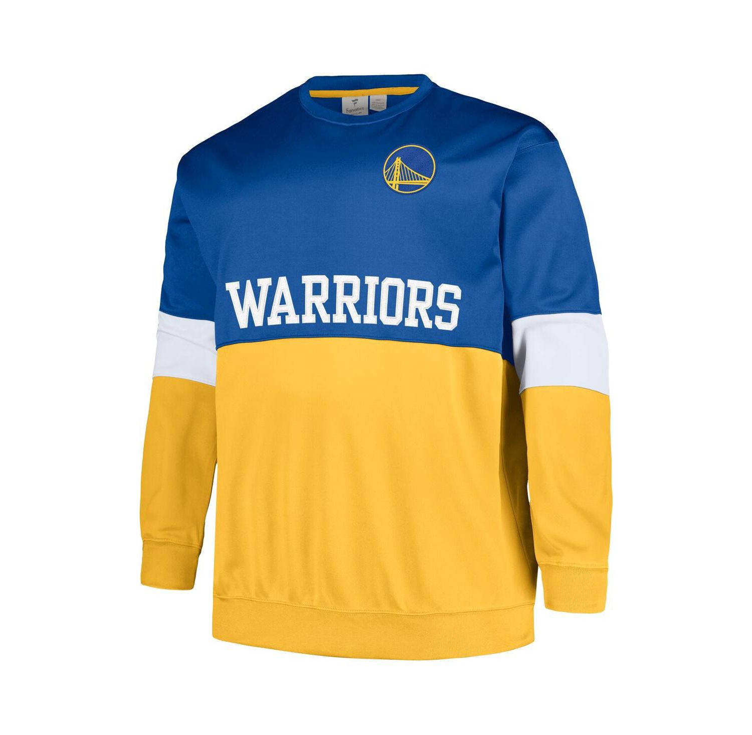 Men's Royal, Gold Golden State Warriors Big and Tall Split Pullover Sweatshirt